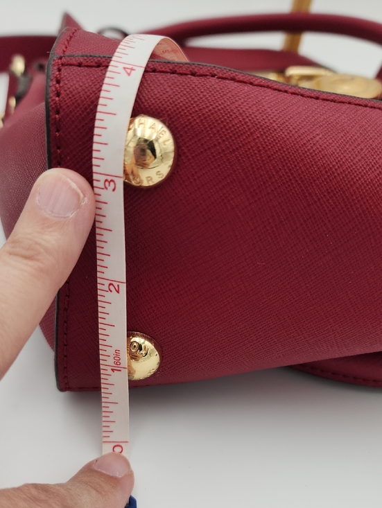 Michael Kors Dark Red Saffiano Leather Satchel - Picture 13 of 15